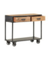 Masă consolă, 90x35x74 cm, lemn reciclat, cu aspect industrial - WOODBB1204 Masă consolă, 90x35x74 cm, lemn reciclat, cu aspect industrial - WOODBB1204