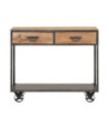 Masă consolă, 90x35x74 cm, lemn reciclat, cu aspect industrial - WOODBB1204 Masă consolă, 90x35x74 cm, lemn reciclat, cu aspect industrial - WOODBB1204