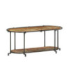 Comodă TV cu picioare, aspect industrial, din lemn masiv reciclat, 100x42x40 cm