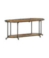 Comodă TV cu picioare, aspect industrial, din lemn masiv reciclat, 100x42x40 cm