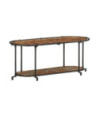 Comodă TV cu picioare, aspect industrial, din lemn masiv reciclat, 100x42x40 cm