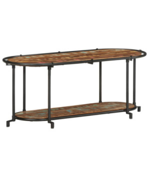 Comodă TV cu picioare, aspect industrial, din lemn masiv reciclat, 100x42x40 cm