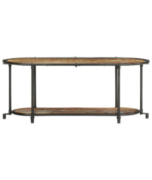 Comodă TV cu picioare, aspect industrial, din lemn masiv reciclat, 100x42x40 cm