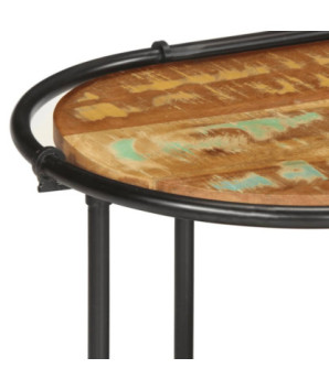 Comodă TV cu picioare, aspect industrial, din lemn masiv reciclat, 100x42x40 cm