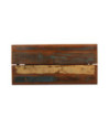 Masă bar cu 6 scaune tapițate, aspect industrial, din lemn masiv reciclat, dreptunghiulară, 150 x 70 x 107 cm, handmade Masă bar cu 6 scaune tapițate, aspect industrial, din lemn masiv reciclat, dreptunghiulară, 150 x 70 x 107 cm, handmade