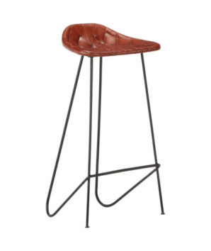 Masă bar cu 4 scaune tapițate, aspect industrial, din lemn masiv reciclat, dreptunghiulară, 150 x 70 x 107 cm, handmade