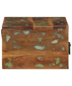 Noptieră suspendată, multicolor, din lemn masiv reciclat, cu 1 compartiment, 40 x 30 x 19 cm