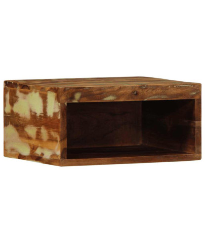 Comodă TV suspendată, aspect vintage, din lemn masiv reciclat, 40x30x19 cm