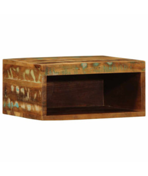 Comodă TV suspendată, aspect vintage, din lemn masiv reciclat, 40x30x19 cm