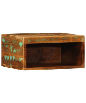 Comodă TV suspendată, aspect vintage, din lemn masiv reciclat, 40x30x19 cm