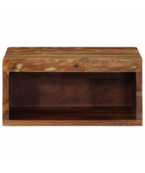 Comodă TV suspendată, aspect vintage, din lemn masiv reciclat, 40x30x19 cm