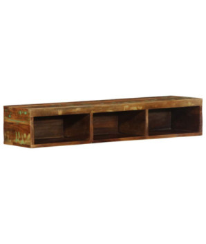 Comodă TV suspendată, aspect vintage, din lemn masiv reciclat, 100 x 30 x 19 cm