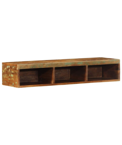 Comodă TV suspendată, aspect vintage, din lemn masiv reciclat, 100 x 30 x 19 cm