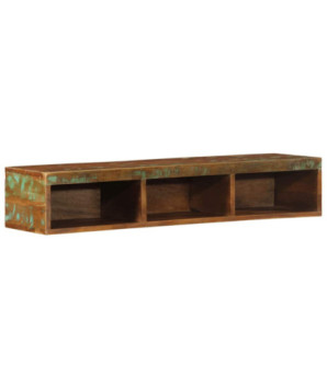 Comodă TV suspendată, aspect vintage, din lemn masiv reciclat, 100 x 30 x 19 cm