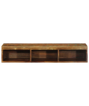 Comodă TV suspendată, aspect vintage, din lemn masiv reciclat, 100 x 30 x 19 cm