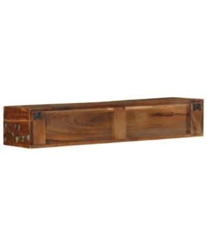 Comodă TV suspendată, aspect vintage, din lemn masiv reciclat, 100 x 30 x 19 cm