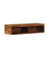 Comodă TV suspendată, aspect multicolor, din lemn masiv reciclat, 80 x 30 x 19 cm