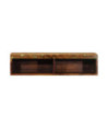 Comodă TV suspendată, aspect multicolor, din lemn masiv reciclat, 80 x 30 x 19 cm