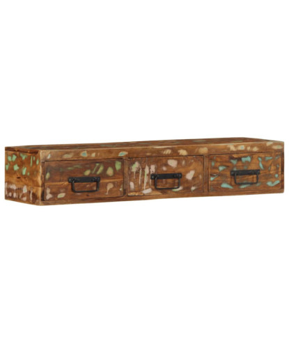 Dulap TV montat pe perete 100x30x19 cm, lemn reciclat - WOODBB1227