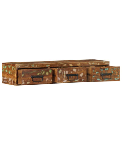 Dulap TV montat pe perete 100x30x19 cm, lemn reciclat - WOODBB1227