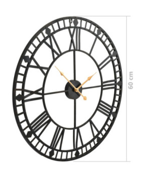 Ceas de perete vintage, cu cuarț, mecanism metal, 60 cm, XXL - WOODBB1233