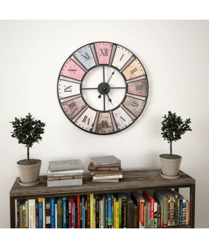Ceas de perete vintage, 60 cm, cu mecanism cuarț, XXL - WOODBB1234