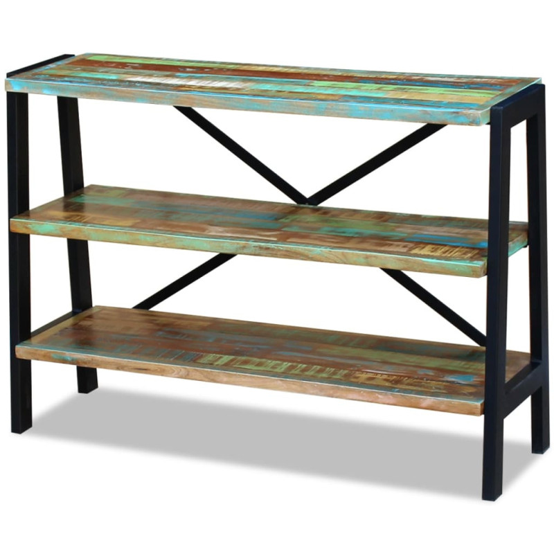 Servantă cu 3 rafturi, lemn reciclat, cu aspect vintage - WOODBB142