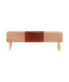 Bancă maro, 160 cm, piele naturală și lemn acacia, cu aspect vintage - WOODBB1245