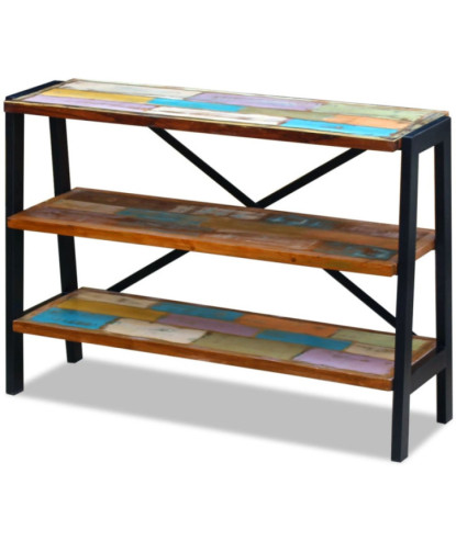 Servantă cu 3 rafturi, lemn reciclat, cu aspect vintage - WOODBB142