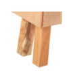 Bancă maro, 160 cm, piele naturală și lemn acacia, cu aspect vintage - WOODBB1245