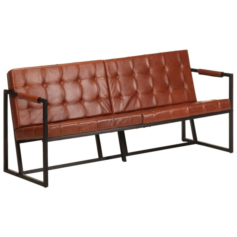 Canapea cu 3 locuri, maro, piele naturală de capră, cu aspect vintage - WOODBB1254 Canapea cu 3 locuri, maro, piele naturală de capră, cu aspect vintage - WOODBB1254