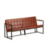 Canapea cu 3 locuri, maro, piele naturală de capră, cu aspect vintage - WOODBB1254 Canapea cu 3 locuri, maro, piele naturală de capră, cu aspect vintage - WOODBB1254