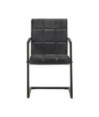 Scaune 2 buc. negru, piele naturală, cu aspect retro - WOODBB1257 Scaune 2 buc. negru, piele naturală, cu aspect retro - WOODBB1257