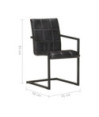 Scaune 2 buc. negru, piele naturală, cu aspect retro - WOODBB1257 Scaune 2 buc. negru, piele naturală, cu aspect retro - WOODBB1257