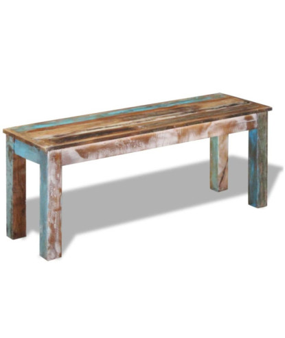 Bancă, 110 x 35 x 45 cm, lemn reciclat, cu aspect antichizat - WOODBB144