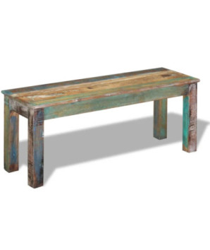 Bancă, 110 x 35 x 45 cm, lemn reciclat, cu aspect antichizat - WOODBB144