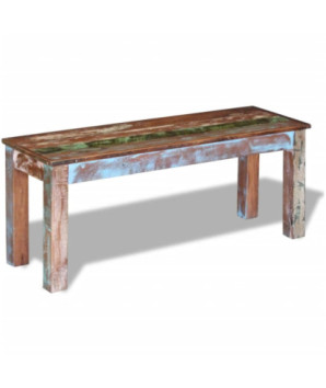 Bancă, 110 x 35 x 45 cm, lemn reciclat, cu aspect antichizat - WOODBB144