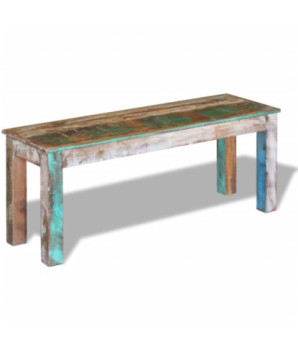Bancă, 110 x 35 x 45 cm, lemn reciclat, cu aspect antichizat - WOODBB144