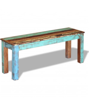 Bancă, 110 x 35 x 45 cm, lemn reciclat, cu aspect antichizat - WOODBB144