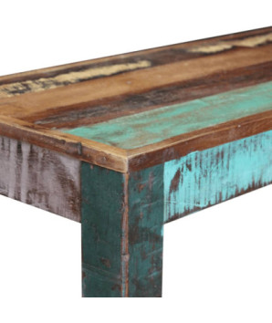 Bancă, 110 x 35 x 45 cm, lemn reciclat, cu aspect antichizat - WOODBB144