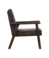 Fotoliu, gri, piele naturală - WOODBB1278 Fotoliu, gri, piele naturală - WOODBB1278