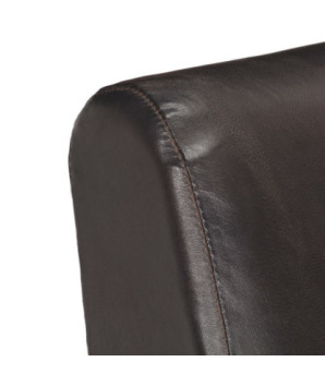 Fotoliu, gri, piele naturală - WOODBB1278