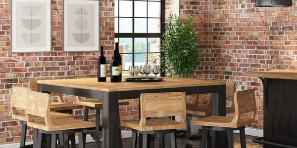 Eleganță rustică cu un set de bar din lemn masiv reciclat